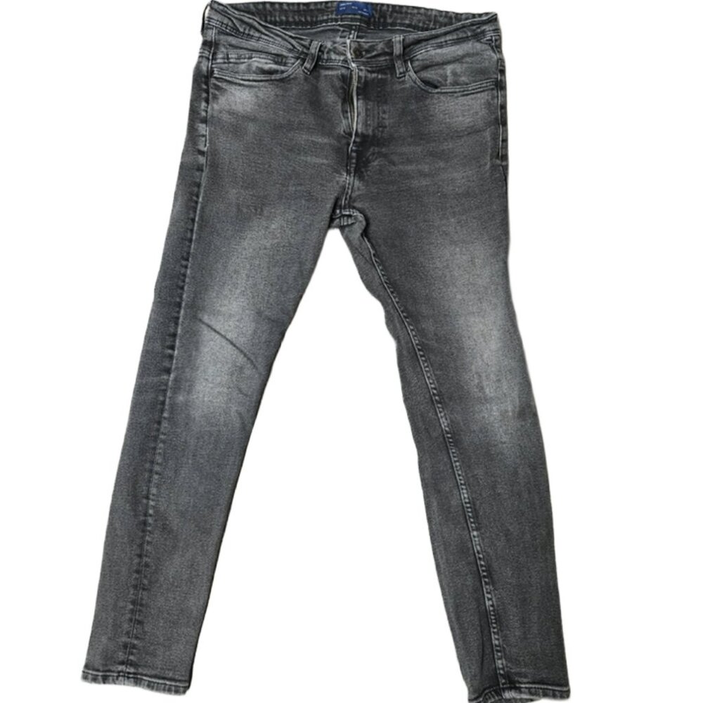 ZARA MAN 1975 BLACK SKINNY JEANS MID-RISE 32X32 THICK DENIM GREAT CONDITION.